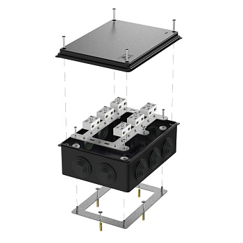 40-0320-9005-FR6.0-4-12-Р коробка огнестойкая для о/п 40-0320-FR6.0-4-12-Р Е15-Е60 RAL9005 200х150х75 (5 шт/кор) Промрукав