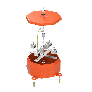 70-0101-2004-FR2.5-12 коробка металлическая огнестойкая Октагон 70-0101-FR2.5-12 Е15-Е120 RAL2004 130х130х63 (9 шт/кор) Промрукав