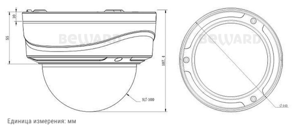 SV3210DVZ уличная купольная IP-камера видеонаблюдения со встроенным микрофоном Beward