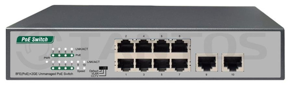 TSn-8P10U 10-ти портовый POE-коммутатор Tantos