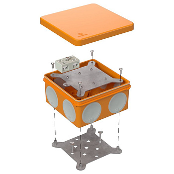 60-0300-FR6.0-4-2-Р коробка огнестойкая разветвительная для о/п двухкомпонентная 60-0300-FR6.0-4-2-Р Е15-Е60 RAL2004 100х100х50 (14 шт/кор) Промрукав