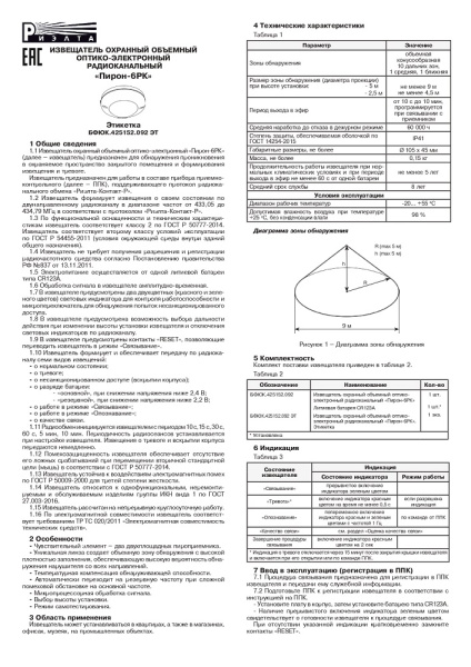 Пирон-6РК извещатель охранный объемный оптикоэлектронный радиоканальный Риэлта