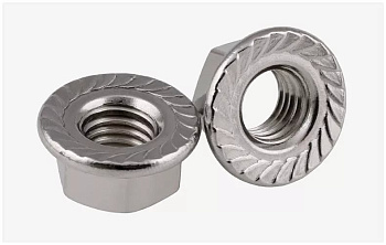 PR08.7447 гайка с насечкой, препятствующей откручиванию нержавеющая (А2) M6 (DIN 6923) (200 шт/уп) Промрукав