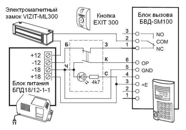 VIZIT-ML-300M-40-50 электромагнитный замок 300 кг