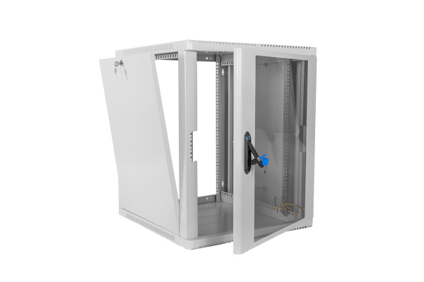 ШРН-12.650 Шкаф настенный 12U 600x650мм дверь стекло, серый