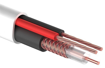 КВК-В-2 2х0,75 кабель комбинированный для систем видеонаблюдений (белый) (200 м/бухта), CADENA,