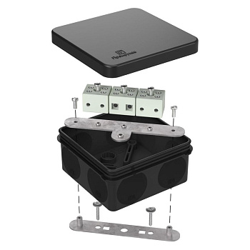 60-0210-9005-FR6.0-6 коробка огнестойкая для о/п двухкомпонентная 60-0210-FR6.0-6 Е15-Е120 RAL9005 80х80х40 (44 шт/кор) Промрукав