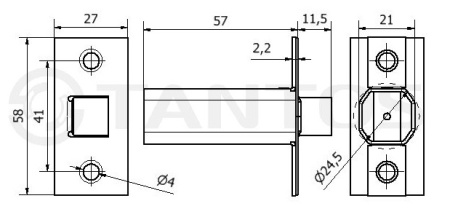 TS-EML300 замок-защёлка электромеханический врезной Tantos