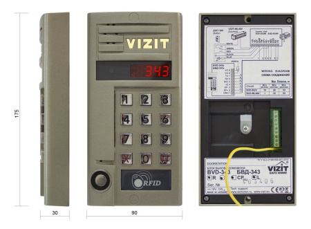 БВД-343RTCPL многоабонентский видеодомофон ВИЗИТ