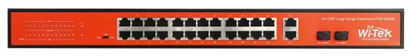 WI-PS526G порты 24 PoE FE + 2 Combo GE/SFP сетевой коммутатор Wi-Tek