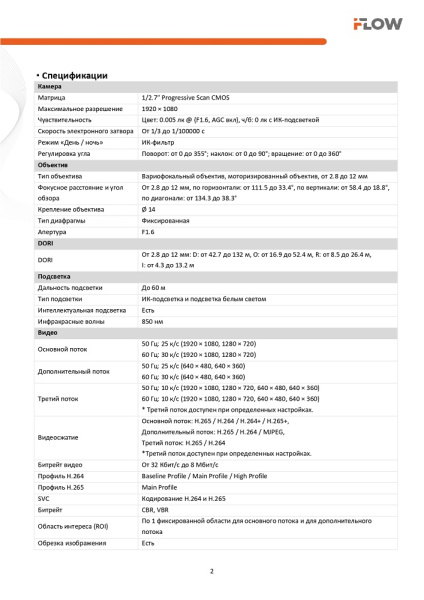 F-IC-2622C2MSZ4(2.8-12mm) 2Мп уличная цилиндрическая IP-камера c гибридной Smart подсветкой до 60м  и технологией SharpSense