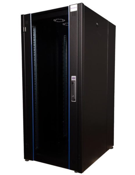 DR-700501 шкаф напольный, телекоммуникационный 19" передняя дверь стекло, задняя стенка сплошная, металл, черный Datarex