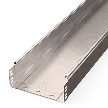 PR16.2396 лоток неперфорированный Стандарт INOX (AISI 409) 200х80х3000 (0,8 мм) (6 м/уп) Промрукав