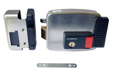 AT-EL101GF.4 (открывается наружу, петли справа) (серебро) замок электромеханический накладной ACCORDTEC