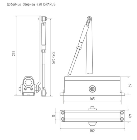 420 ISPARUS (от 40 до 90кг) доводчик морозостойкий (графит) НОРА-М