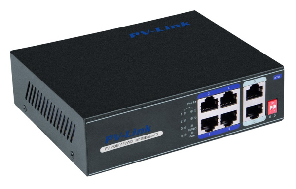 PV-POE04F2WD PV-Link (ver.2066) 6 портовый коммутатор 