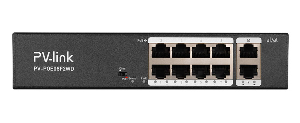 PV-POE08F2WD (ver.2123 ) 10 портовый коммутатор PV-Link 