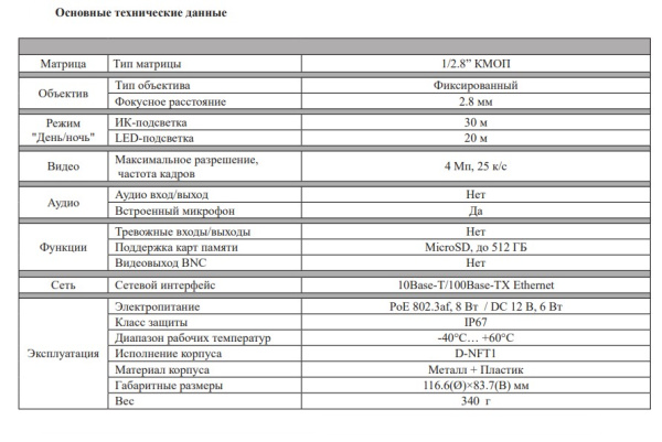 RVi-1NCEL4156 (2.8) white уличная купольная всепогодная IP-камера видеонаблюдения с встроенным микрофоном RVi