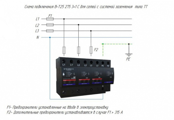 В-Т25 275/3+1 С четырёхполюсное устройство защитное УЗИП ХАКЕЛЬ