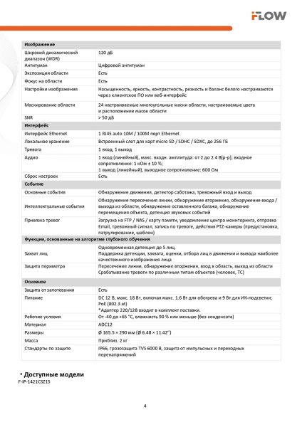 F-IP-1421CSZ15 (Аналог DS-I215(D)) 2Мп уличная поворотная IP-камера с ИК-подсветкой до 100м и технологией SharpSense iFlow