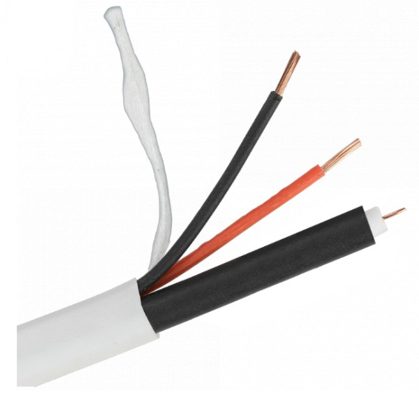 РК 75+2х0,5 (48) PVC коаксиальный кабель для видеонаблюдения ВНУТРЕННИЙ (белый, 200м) Space Technology