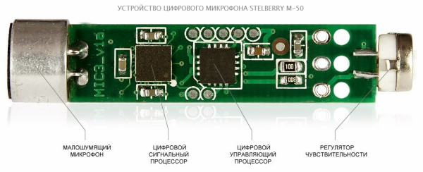 M-50 STELBERRY микрофон активный миниатюрный