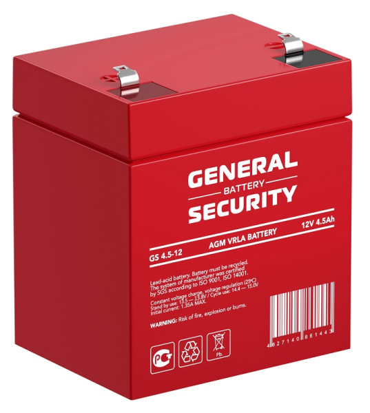 Аккумулятор GS 4,5-12 (12В/4.5Ач) 