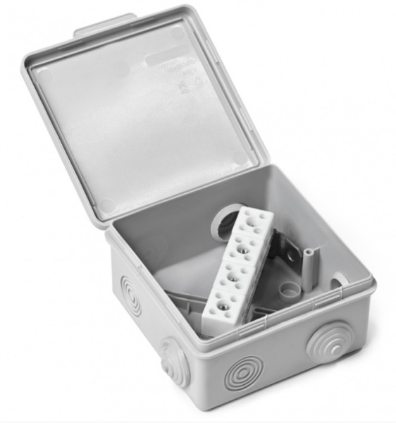 071-007 Коробка монтажная огнестойкая пластиковая герметичная КМОПГ IP54, 8 контактов для кабеля до 2,5мм2 (8к х 2,5 мм) ПожТехКабель 