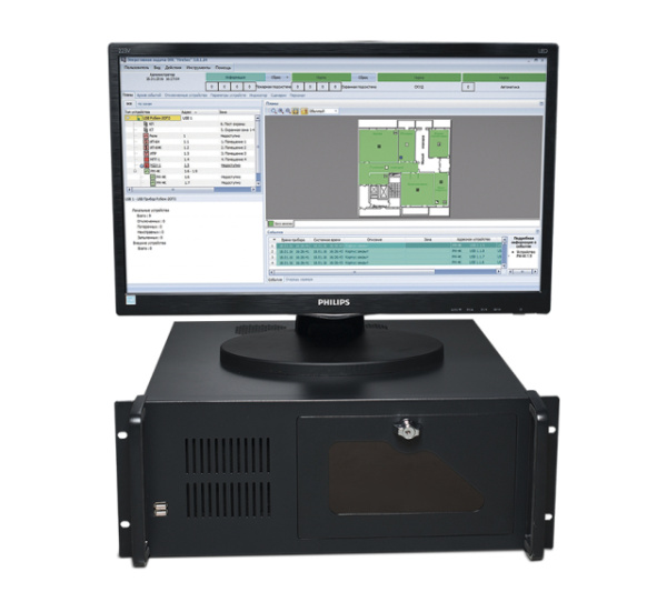 ЦПИУ Рубеж (ЦПИУ "Рубеж" исп.1) (КИТАЙ) (состоит из 4х предметов) настольный центральный прибор индикации и управления (настольный 01.02.04.01) Рубеж