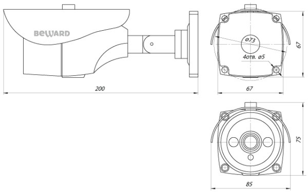CD630 уличная цилиндрическая IP-камера видеонаблюдения Beward