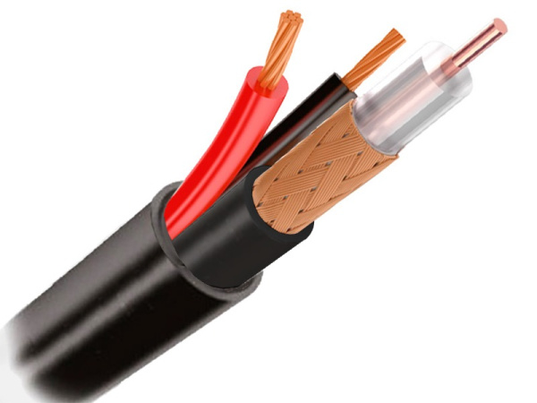 КВК-П 2х0.5 мм2 (outdoor) CCA Ligh кабель комбинированный для систем видеонаблюдения Optimus