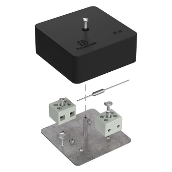 40-0450-9005-FR6.0-4-П коробка огнестойкая для кабель-канала 40-0450-FR6.0-4-П Е15-Е120 с термопредохранителем RAL9005 75х75х30 (87 шт/кор) Промрукав