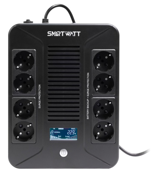 UPS SAFE PRO LCD 1000 ИБП линейно-интерактивный, мощность 1000/600 ВА/Вт, напольный SMARTWATT