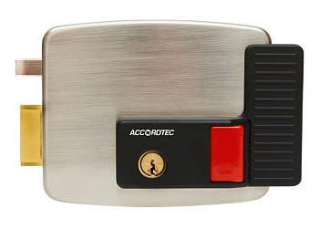 AT-EL101GF.4 (открывается наружу, петли справа) (серебро) замок электромеханический накладной ACCORDTEC