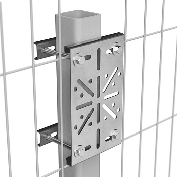 PR80.08122 комплект крепление монтажной пластины к опорам ограждений AISI 304 Промрукав