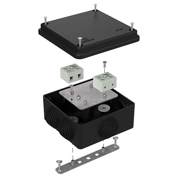 40-0300-9005-FR6.0-4 коробка огнестойкая для о/п 40-0300-FR6.0-4 Е15-Е120 RAL9005 100х100х50 (14 шт/кор) Промрукав