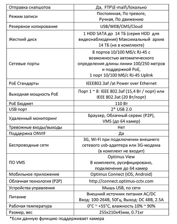 NVR-5101-8P_V.2 IP-видеорегистратор 10-ти канальный Optimus