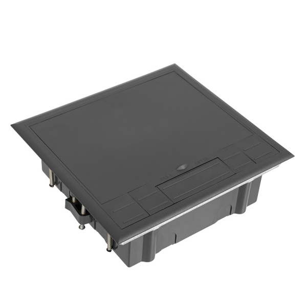 DR-PRO-015111 лючок напольный, 12 модулей, горизонтальный, пластиковая крышка, серый Datarex