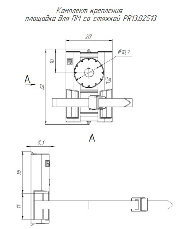 PR13.02513 комплекты крепления площадка для прямого монтажа черная со стяжкой 2,5х100 мм 100 шт Промрукав
