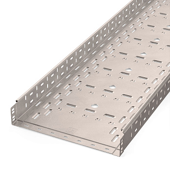PR16.2424 лоток перфорированный Стандарт INOX (AISI 409) 400х80х3000 (1,0 мм) (6 м/уп) Промрукав