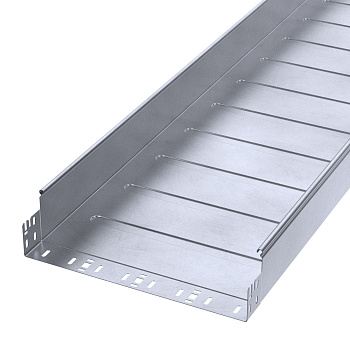 PR16.13712 лоток неперфорированный Профи INOX (AISI 316) 400х100х3000 (1,2 мм) (6 м/уп) Промрукав
