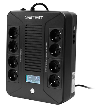 UPS SAFE PRO LCD 1000 ИБП линейно-интерактивный, мощность 1000/600 ВА/Вт, напольный SMARTWATT