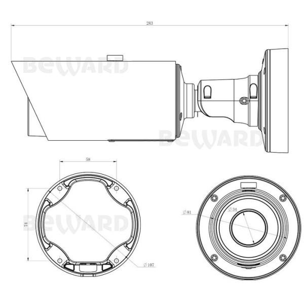 SV3218RBZ2 уличная всепогодная IP-камера видеонаблюдения Beward