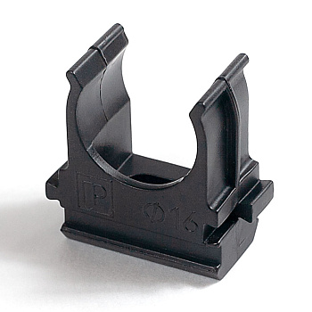 PR13.0209 крепёж-клипса для труб Полистирол черная d16 мм в малой упаковке (10шт/1000шт уп/кор) Промрукав