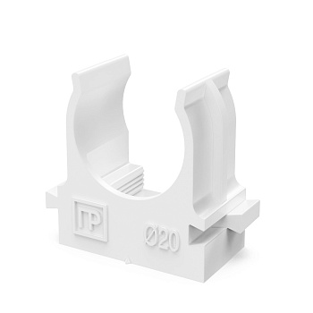 PR13.02562 крепеж-клипса для труб для прямого монтажа белая в п/э d20 мм (100шт/1100шт уп/кор) Промрукав
