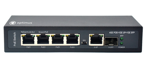 U1E-4G/1G/1S неуправляемый PoE-коммутатор Optimus