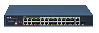 F-SW-EU426POE-V/L Коммутатор L2, неуправляемый, 24 порта 10/100M RJ45 PoE (iFlow)