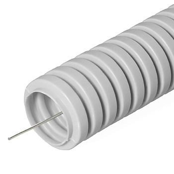 PR.032050 труба гофрированная ПВХ серая с/з d20 мм (50м/уп) Строитель